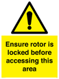 WV7109: Ensure rotor is locked before accessing this area