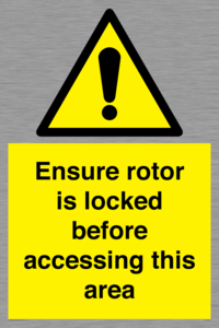 WV7109: Ensure rotor is locked before accessing this area