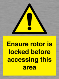 WV7109: Ensure rotor is locked before accessing this area