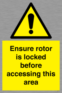 WV7109: Ensure rotor is locked before accessing this area
