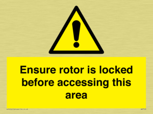 WV7109: Ensure rotor is locked before accessing this area