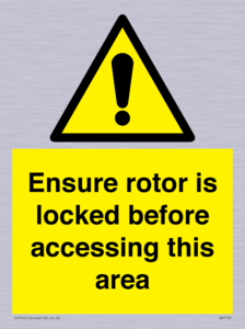 WV7109: Ensure rotor is locked before accessing this area