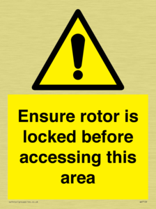 WV7109: Ensure rotor is locked before accessing this area