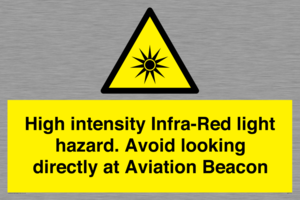 WV7110: High intensity Infra-Red light hazard. Avoid looking directly at Aviation Beacon