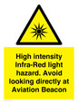WV7110: High intensity Infra-Red light hazard. Avoid looking directly at Aviation Beacon