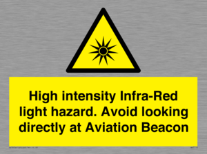WV7110: High intensity Infra-Red light hazard. Avoid looking directly at Aviation Beacon