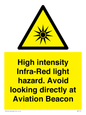 WV7110: High intensity Infra-Red light hazard. Avoid looking directly at Aviation Beacon