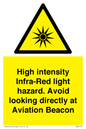 WV7110: High intensity Infra-Red light hazard. Avoid looking directly at Aviation Beacon
