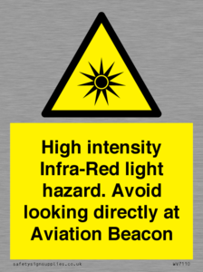 WV7110: High intensity Infra-Red light hazard. Avoid looking directly at Aviation Beacon