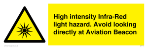 WV7110: High intensity Infra-Red light hazard. Avoid looking directly at Aviation Beacon