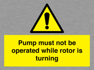 WV7118: Pump must not be operated while rotor is turning