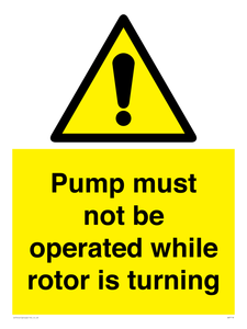WV7118: Pump must not be operated while rotor is turning