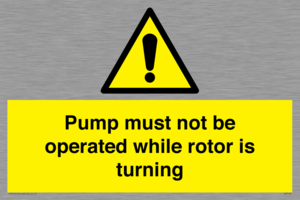 WV7118: Pump must not be operated while rotor is turning
