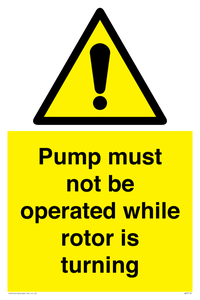 WV7118: Pump must not be operated while rotor is turning