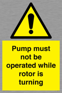 WV7118: Pump must not be operated while rotor is turning