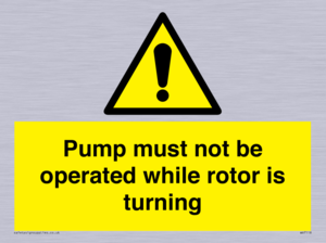 WV7118: Pump must not be operated while rotor is turning