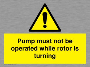 WV7118: Pump must not be operated while rotor is turning