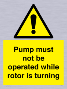 WV7118: Pump must not be operated while rotor is turning