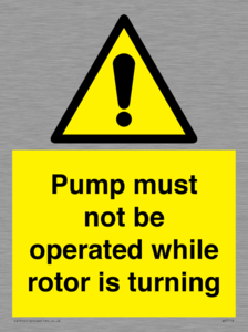 WV7118: Pump must not be operated while rotor is turning