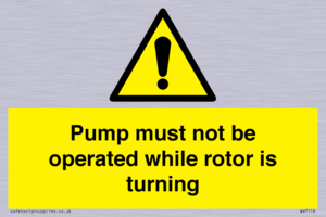 WV7118: Pump must not be operated while rotor is turning