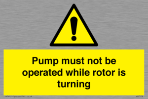 WV7118: Pump must not be operated while rotor is turning
