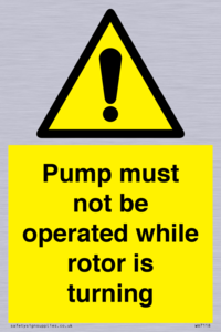 WV7118: Pump must not be operated while rotor is turning