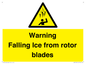 WV7169: Warning Falling Ice from rotor blades