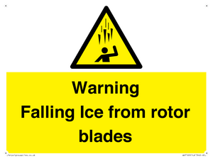 WV7169: Warning Falling Ice from rotor blades