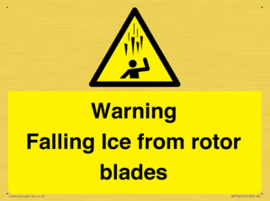 WV7169: Warning Falling Ice from rotor blades