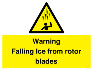 WV7169: Warning Falling Ice from rotor blades
