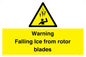 WV7169: Warning Falling Ice from rotor blades