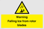 WV7169: Warning Falling Ice from rotor blades