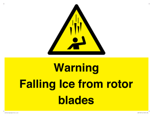 WV7169: Warning Falling Ice from rotor blades