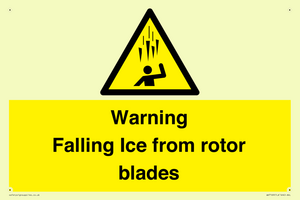 WV7169: Warning Falling Ice from rotor blades