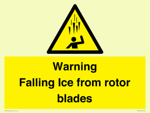WV7169: Warning Falling Ice from rotor blades