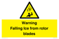 WV7169: Warning Falling Ice from rotor blades