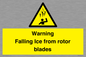 WV7169: Warning Falling Ice from rotor blades