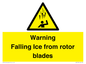 WV7169: Warning Falling Ice from rotor blades