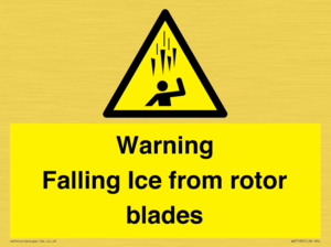 WV7169: Warning Falling Ice from rotor blades