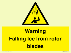 WV7169: Warning Falling Ice from rotor blades
