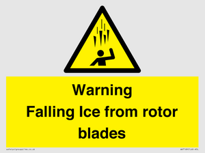 WV7169: Warning Falling Ice from rotor blades
