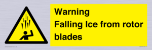 WV7169: Warning Falling Ice from rotor blades
