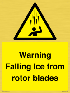 WV7169: Warning Falling Ice from rotor blades