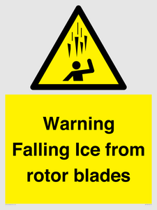 WV7169: Warning Falling Ice from rotor blades