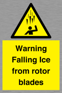 WV7169: Warning Falling Ice from rotor blades