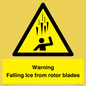WV7169: Warning Falling Ice from rotor blades