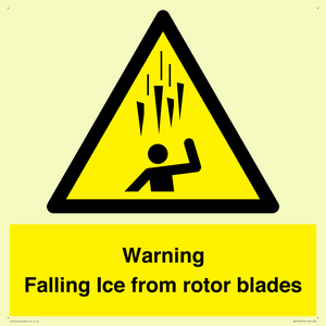WV7169: Warning Falling Ice from rotor blades