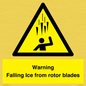 WV7169: Warning Falling Ice from rotor blades