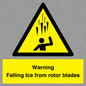 WV7169: Warning Falling Ice from rotor blades