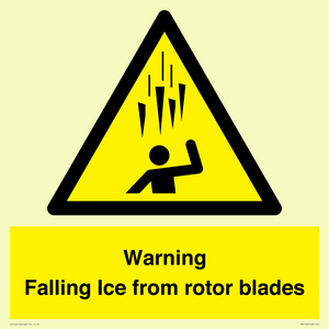 WV7169: Warning Falling Ice from rotor blades